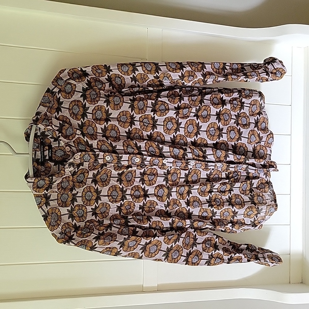 NWOT Monoprix Linen Button Down S - Picture 5 of 7
